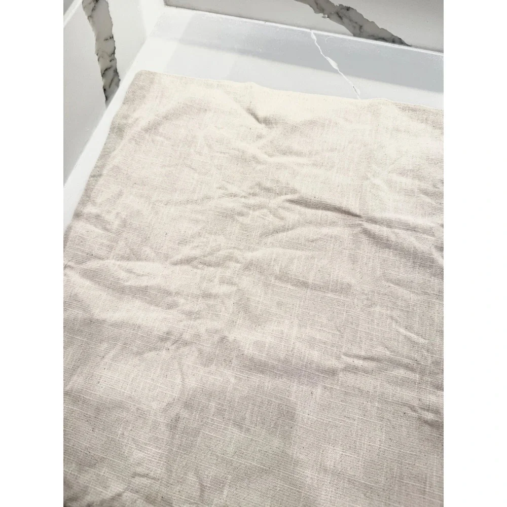 Kevin Textile 14x14 Linen Blend Decorative Pillow Cover Oatmeal Beige Square